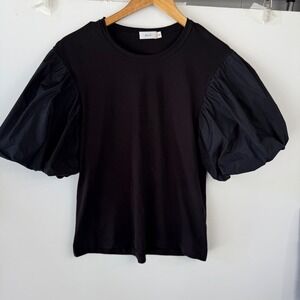 A.L.C. Cassandra Taffeta Top Puff Sleeve Statement Blouse Tee XS